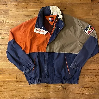 Tommy Hilfiger 90s Color Block Jacket - Medium Sailing Gear Hooded • $45
