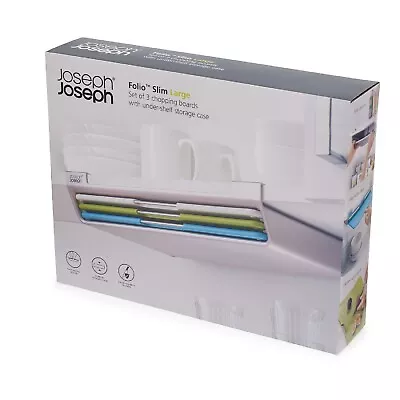 New Joseph Joseph Folio Slim 3-piece Under-shelf Multicolour Chopping Board Set • $85.46