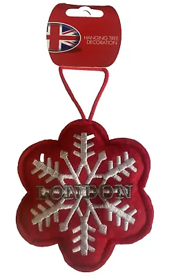 Christmas Tree Plush Hanging Decoration Ornament Souvenir  London Snowflake • £2.99