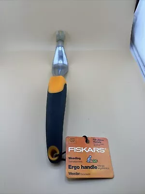 New Fiskars Ergo Handle Weeding Tool Garden Weeder Cast Aluminum Resist Rust • £7.58