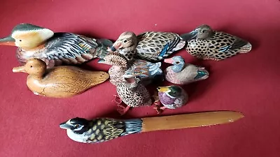 Lot Of 8 Vintage Miniature Decoy Ducks. Hand Painted Unbranded Lovely Condition • $0.99