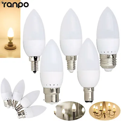 110-220V 3W LED Chandelier Candle Light Bulb E12 E26 E27 E14 B22 B15 White Lamp • $85.92