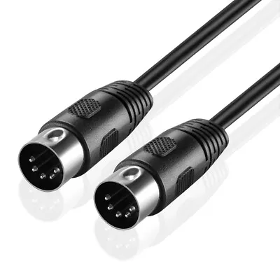 MIDI Cable 5 Pin DIN Male Audio Connector Interface Jack Plug Wire Cord - 15FT • $15.99