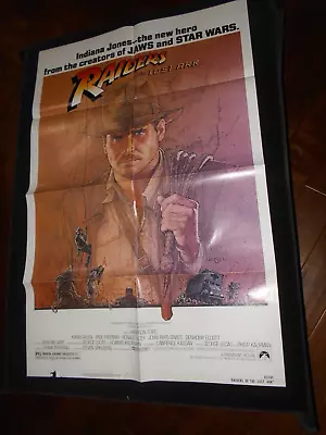 Raiders Of The Lost Ark Harrison Ford Original Folded One Sheet Poster +Program • £63.53