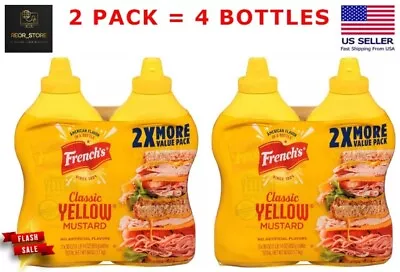 French'S 100% Natural Classic Yellow Mustard 30 Oz 4 Bottles - FREE SHIPPING • $19.77