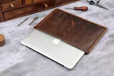Handmade Leather New Macbook Pro Sleeve Case For 13 14 15 16 Inch Macbook Vintag • $42