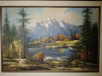 1971 Violet Parkhurst Original Oil Painting - Signed - River Over Mountain • $9850