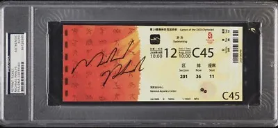 Michael Phelps Signed 2008 Beijing Olympics Reprint Ticket AUTO PSA/DNA AUTH • $500