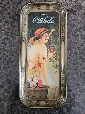 Vintage 1916 Coca-Cola Coke Soda  Elaine  Serving Tray G/VG Condition 19  X 8.5  • $26