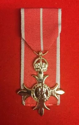 OBE Officer Of The British Empire Replica Fullsize Medal Military 10” Ribbon • £24.99