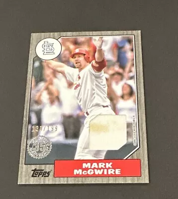 2022 Topps Series 2 Mark Mcgwire 1987 Topps Relic Black Border Dirty Jersey #199 • $24.99