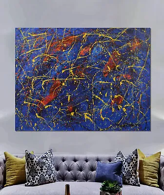 Jackson Pollock Style￼ Profession￼al Painting 81” X 62”(6ft 9in)Abstract Modern • $377