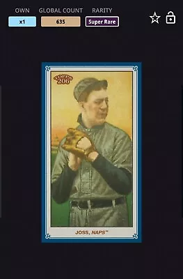 Topps BUNT DIGITAL T206 2021 ADDIE JOSS Cleveland Naps Blue SR 635cc • $36