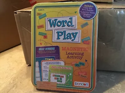 Bendon Magnets Word Play 300 + Word Magnets -Activity Sheets -MagneticTin Case • $9.99