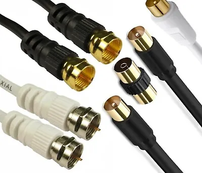 Coaxial Satellite Cable F Type Aerial Lead Male To Male TV LCD Media Extension • £2.99
