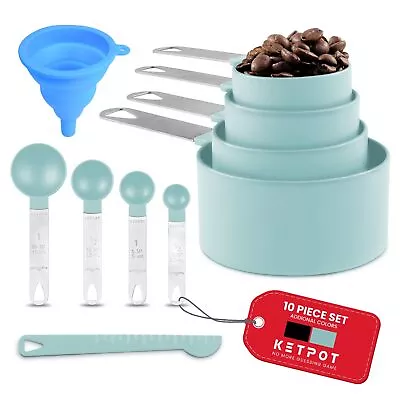 Measuring Cups & Spoons Set Of 10 Pieces Stackable Cups And Spoons Nesting Measu • $12.74