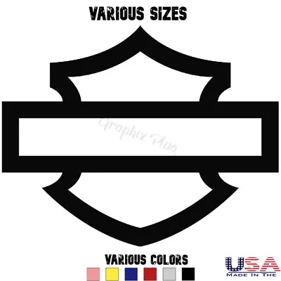 For Harley Davidson Bar & Shield Custom Bold Thick Outline Vinyl Decal Sticker • $4.27