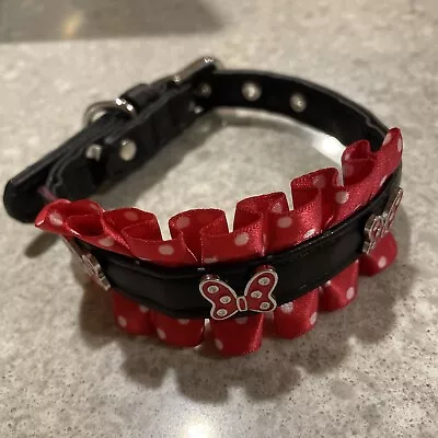 Disney Parks Minnie Mouse Ruffles Dog Collar Small Size For Dog Up To 20 Pounds • $14