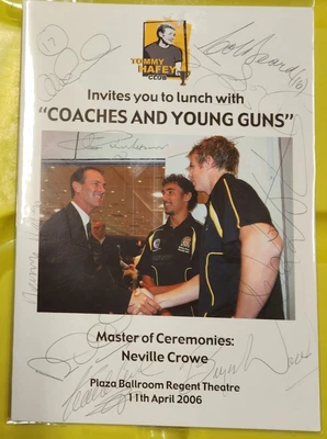 $75 • Buy RICHMOND TIGERS Signed 2006 Tommy Hafey Club Lunch Program/Menu 