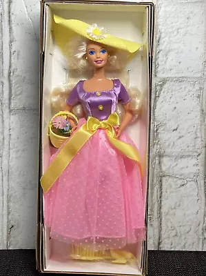 VINTAGE 1995 Spring Blossom Barbie Avon Exclusive 15201 Mattel EASTER BASKET • $9