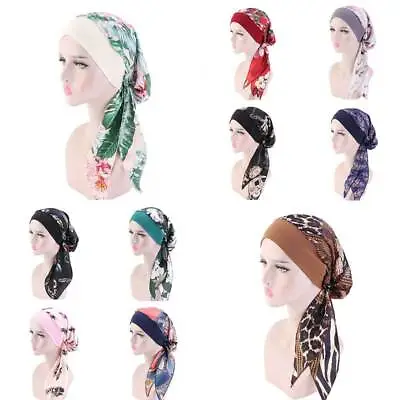 Womens Muslim Hijab Cancer Chemo Hat Turban Cap Cover Hair Loss Head Scarf Wrap↷ • $4.18