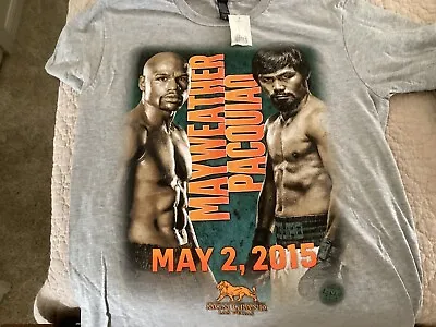 Floyd MAYWEATHER Vs Manny PACQUIAO Boxing T-Shirt Vtg 2015 MGM Las Vegas NWT M • $19.95