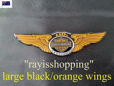 LARGE ORANGE WINGS Harley Davidson Sticker Badge Emblem Motorcycle Motorbike • $17.01