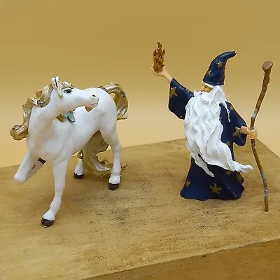 Rare PAPO Merlin Wizard Figure 1999 Castle Fantasy Medival And Fairy Tale Horse  • £7