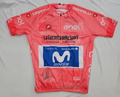 Richard Carapaz Signed 2019 Giro D'Italia Pink Cycling Jersey Movistar *PROOF* • $274.99