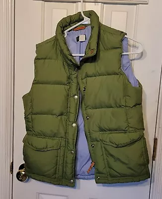 Vintage J Crew Vest Women's Size Medium Puffer Vest Down Green • $6.80