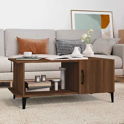 Coffee Table Brown Oak 90x50x40  Engineered Wood E4F1 • £56.99