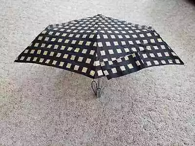 Totes Large Coverage 43  Automatic Open/Close Umbrella Black/Tan Checkered - NEW • $19.99