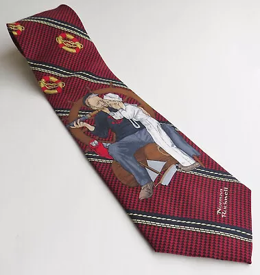 Novelty Tie 1998 Norman Rockwell SAILORS Sea Captain & Boy Silk Maroon NECKTIE • $6