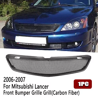 Carbon Fiber Front Bumper Grille Grill Cover For Mitsubishi Lancer 2006-2007 1PC • $170.14