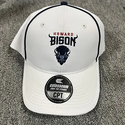 Howard University Bison Hat Colosseum Athletics White Navy SnapBack Hat Cap New • $23.95