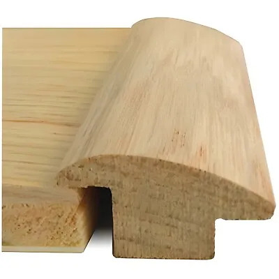Solid Oak Wood To Carpet Threshold - 15mm X 40mm Oak Threshold Strip - 90cm • £23.99