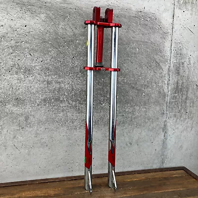 Vintage Schwinn Stingray OCC Chopper Fork Stem Red Flame 24 Orange County A3 • $199.99