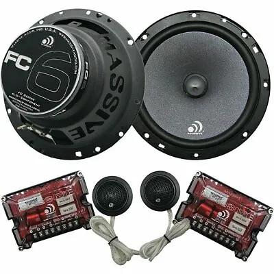 New Massive Audio FC6 150 Watt RMS 6.5  Component Speakers W/ Grilles Tweeters • $121.49