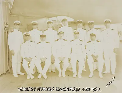 Rare 1920 USS Nevada BB-36 Battleship Warrant Officers Photo US Navy Warship • $249.99