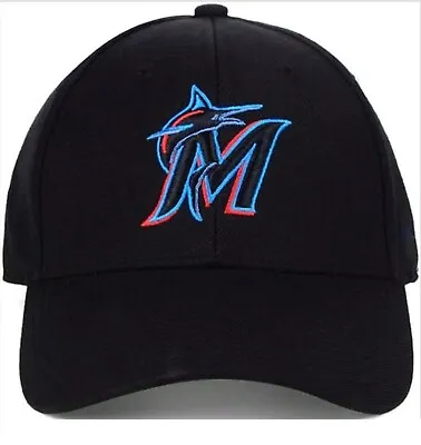 Miami Marlins Black Logo Hat Mvp Authentic Mlb Baseball Team Adjustable New Cap • $21.99