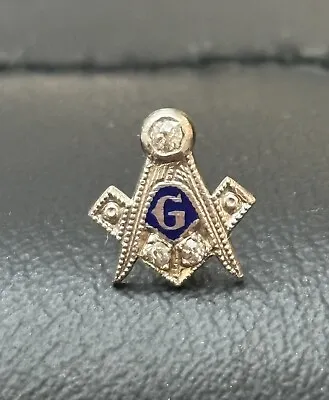 Vintage 3 Genuine Diamond Masonic G Tie Pin Tac • $24.99