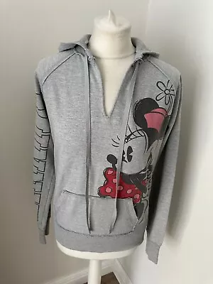 Womens Grey Minnie Mouse Sweatshirt Style Hoodie From Disney Size M - 12 • £4.99