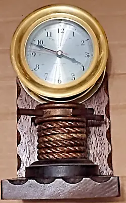 Bell Clock Co. Brass Ships’s Clock On Vintage Nautical Stand • $79.95