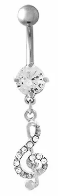 Belly Button Ring Navel Music Note Body Jewelry Dangle 14 Gauge • $6.99