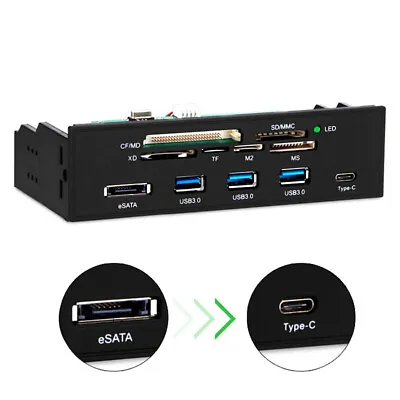 5.25  PC Computer Front Panel With USB 3.0 Hub Card Reader USB 3.1 & ESATA Port • $35.90