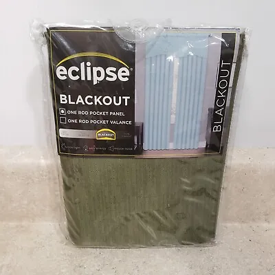 Eclipse Blackout Thermal Rod Pocket Window Curtain Artichoke Green 42 In X 63 In • $15.28