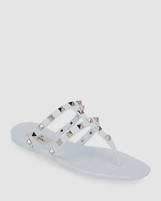 $449 Valentino Garavani Women`s White Jelly Flat Thong Sandals Shoes EU 40 US 10 • £121.42