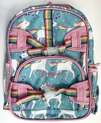 Pottery Barn Kids Mackenzie Mini Backpack Aqua Unicorn Parade *georgia* New Prek • $18.39