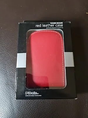 Pdair Red Leather Hand Made Case For Mobile Phones Clip To Belt Etc • £3