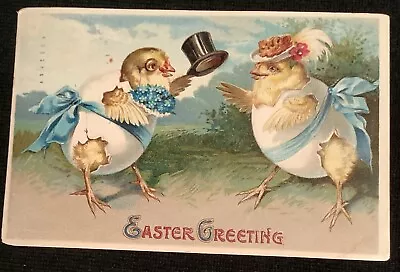 Vintage Easter Postcard Anthropomorphic Chicks In Egg Costumes • $7.90